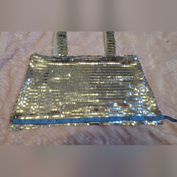 Never Worn Zara Silver Sequin Women's Size Small Crop Top - Picture 7 of 16